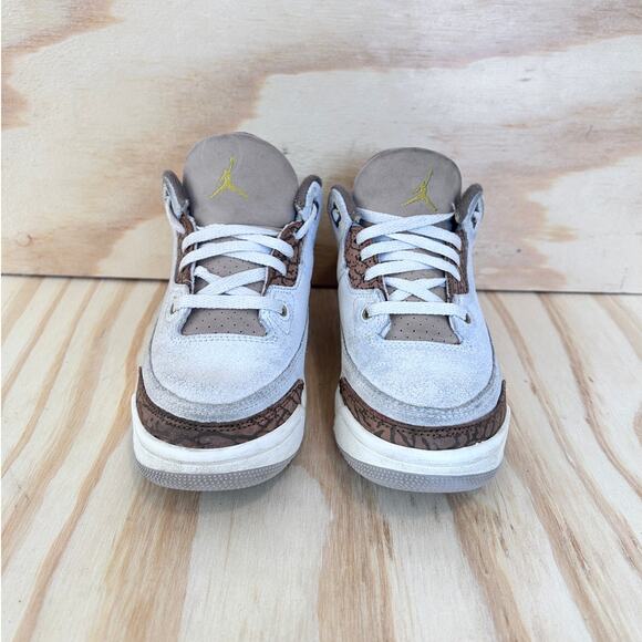Nike-Air Jordan 3 Retro P-Sneakers-White/Brown-Kids Little Unisex-13C-DM0966-102 - Picture 2 of 9